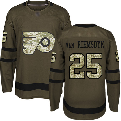 Adidas Philadelphia Flyers #25 James Van Riemsdyk Green Salute to Service Stitched Jersey Men's