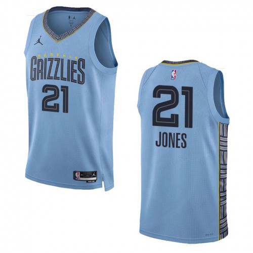 Memphis Memphis Grizzlies #21 Tyus Jones Blue Mens 2022-23 Statement Edition Jersey Mens