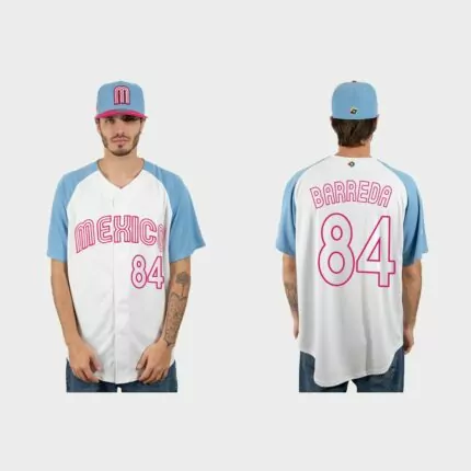 Manny Barreda Mexico Baseball 2023 World Baseball Classic Jersey – White Blue