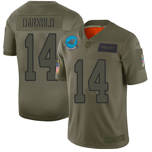 Panthers #14 Sam Darnold Camo Youth Stitched Limited 2019 Salute To Service Jersey