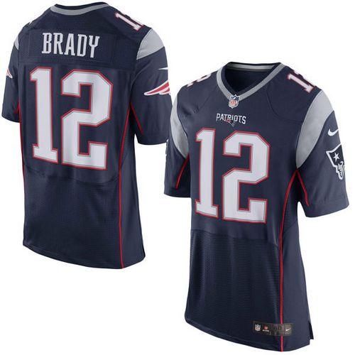 Patriots #12 Tom Brady Navy Blue Team Color Men's Stitched New Elite Jersey