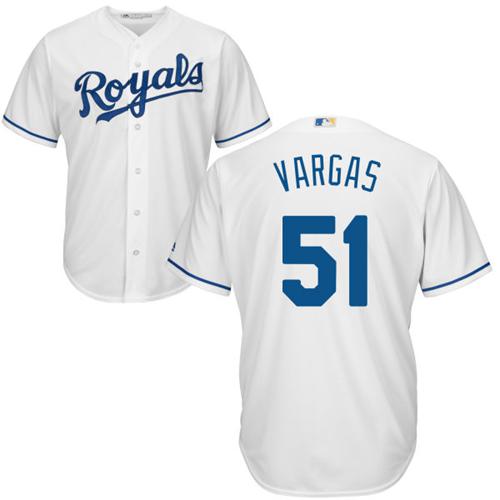 Kansas City Royals #51 Jason Vargas White Cool Base Stitched Youth Jersey Youth