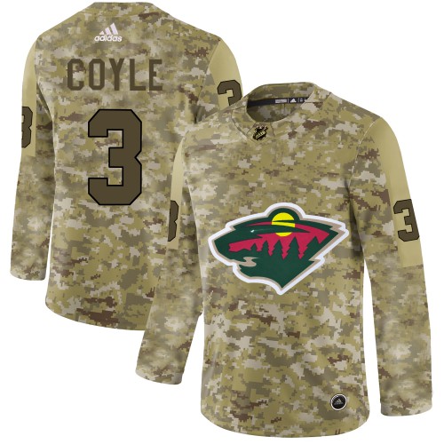 Adidas Minnesota Wild #3 Charlie Coyle Camo Authentic Stitched Jersey Men's