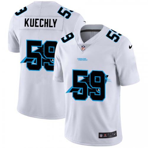 Carolina Carolina Panthers #59 Luke Kuechly White Men's Team Logo Dual Overlap Limited Jersey Men's