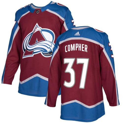 Adidas Colorado Avalanche #37 J.T. Compher Burgundy Youth Home Authentic Stitched Jersey Youth