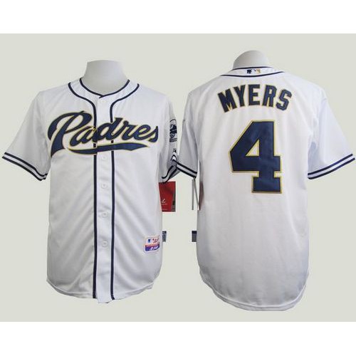 San Diego Padres #4 Wil Myers White Cool Base Stitched Jersey Men's