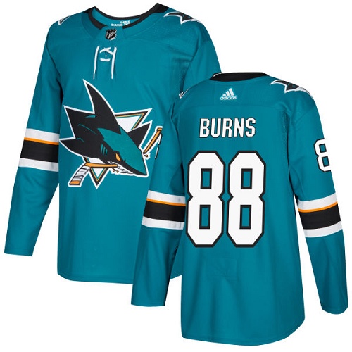 Adidas San Jose Sharks #88 Brent Burns Teal Home Authentic Stitched Youth Jersey Youth