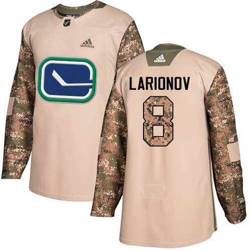 Adidas Vancouver Canucks #8 Igor Larionov Camo Authentic 2017 Veterans Day Stitched Jersey Men's