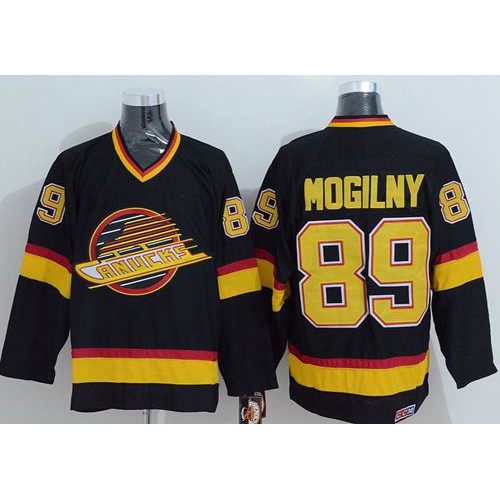 Vancouver Canucks #89 Alexander Mogilny Stitched Black CCM Throwback Jersey Men's