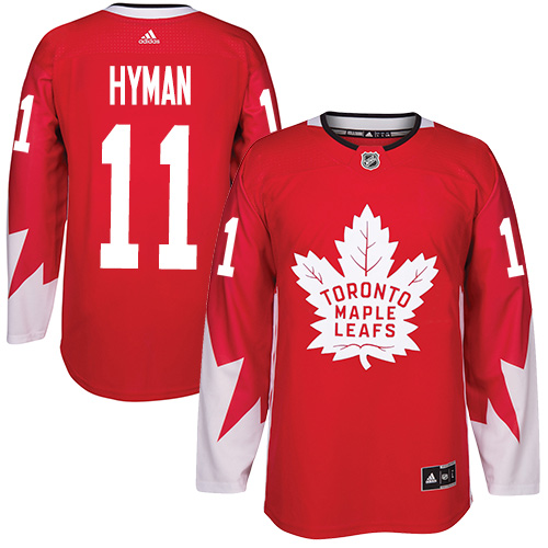 Adidas Maple Toronto Maple Leafs #11 Zach Hyman Red Team Canada Authentic Stitched Jersey Men's