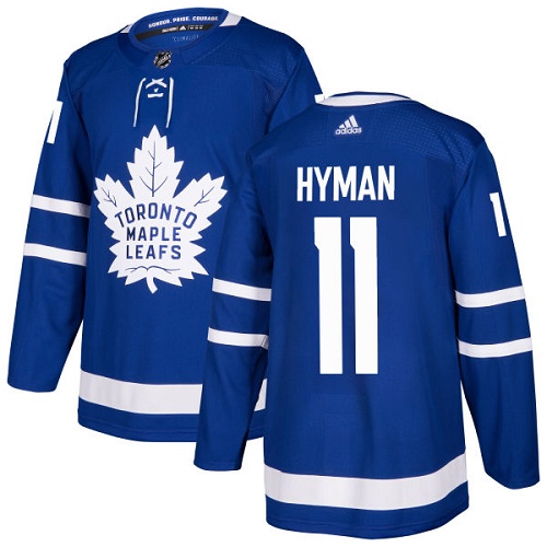 Adidas Maple Toronto Maple Leafs #11 Zach Hyman Blue Home Authentic Stitched Jersey Men's