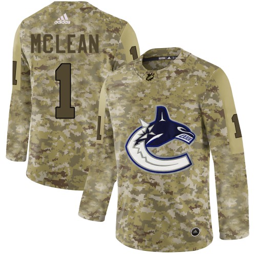 Adidas Vancouver Canucks #1 Kirk Mclean Camo Authentic Stitched Jersey Men's