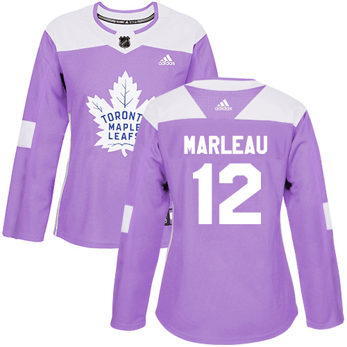 Adidas Maple Toronto Maple Leafs #12 Patrick Marleau Purple Authentic Fights Cancer Women's Stitched Jersey Womens