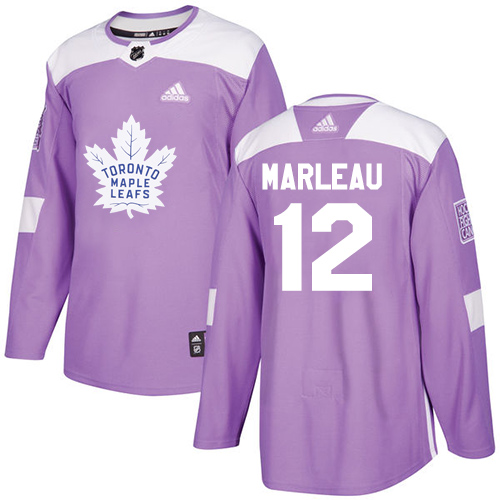 Adidas Maple Toronto Maple Leafs #12 Patrick Marleau Purple Authentic Fights Cancer Stitched Jersey Men's