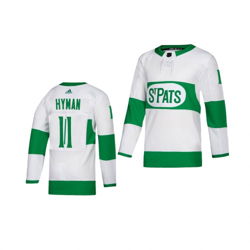 Adidas Maple Toronto Maple Leafs #11 Zach Hyman White 2019 St. Patrick's Day Authentic Player Stitched Youth Jersey Youth