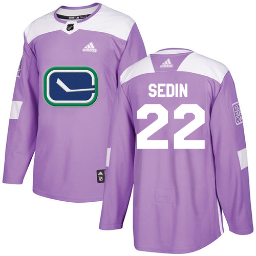 Adidas Vancouver Canucks #22 Daniel Sedin Purple Authentic Fights Cancer Youth Stitched Jersey Youth