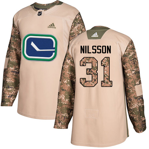 Adidas Vancouver Canucks #31 Anders Nilsson Camo Authentic 2017 Veterans Day Stitched Jersey Men's