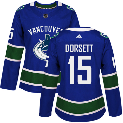 Adidas Vancouver Canucks #15 Derek Dorsett Blue Home Authentic Women's Stitched Jersey Womens