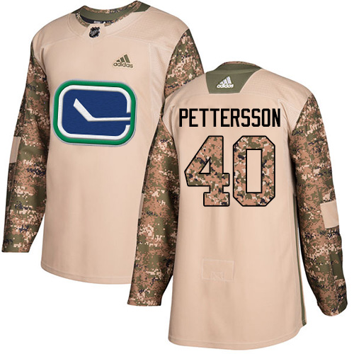 Adidas Vancouver Canucks #40 Elias Pettersson Camo Authentic 2017 Veterans Day Youth Stitched Jersey Youth