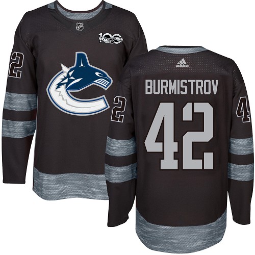 Adidas Vancouver Canucks #42 Alex Burmistrov Black 1917-2017 100th Anniversary Stitched Jersey Men's