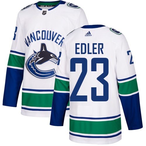 Adidas Vancouver Canucks #23 Alexander Edler White Road Authentic Stitched Jersey Men's