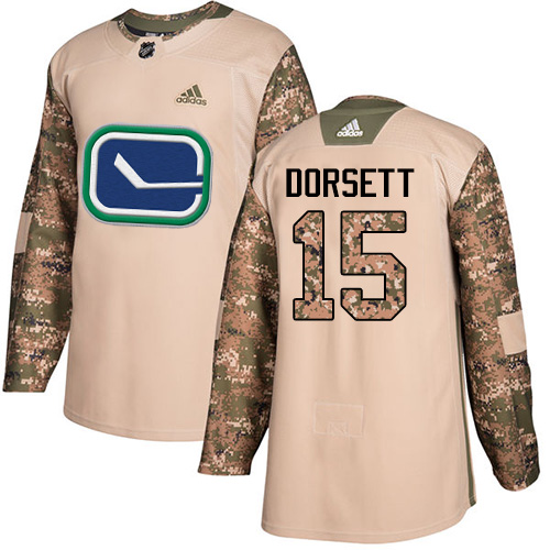 Adidas Vancouver Canucks #15 Derek Dorsett Camo Authentic 2017 Veterans Day Stitched Jersey Men's