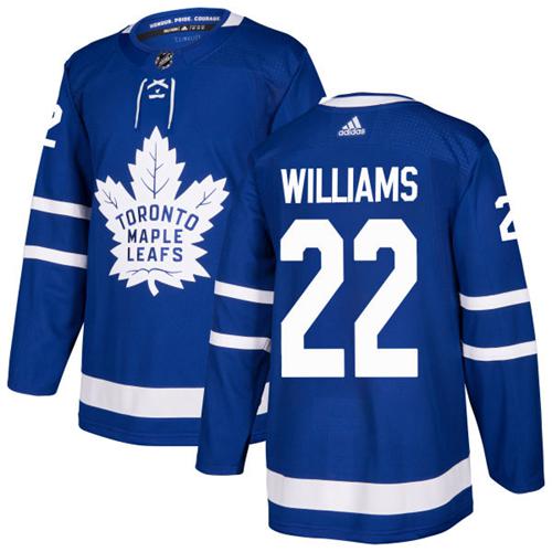 Adidas Maple Toronto Maple Leafs #22 Tiger Williams Blue Home Authentic Stitched Jersey Men's
