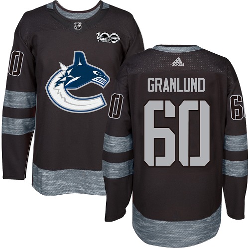 Adidas Vancouver Canucks #60 Markus Granlund Black 1917-2017 100th Anniversary Stitched Jersey Men's