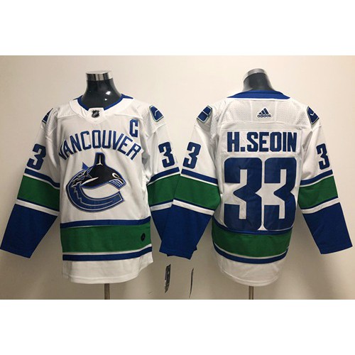 Adidas Vancouver Canucks #33 Henrik Sedin White Road Authentic Stitched Jersey Men's
