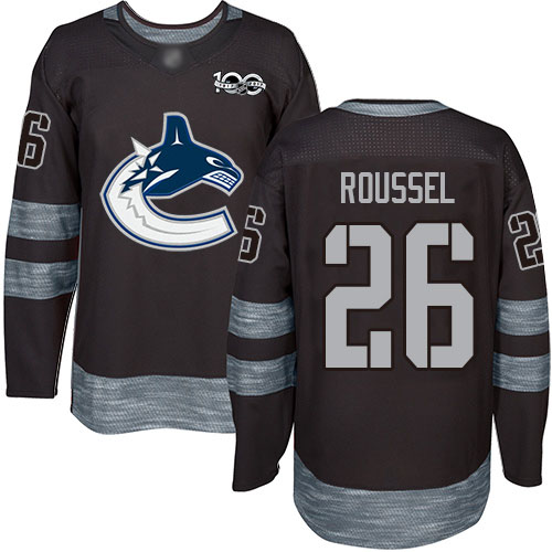 Adidas Vancouver Canucks #26 Antoine Roussel Black 1917-2017 100th Anniversary Stitched Jersey Men's