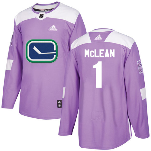 Adidas Vancouver Canucks #1 Kirk Mclean Purple Authentic Fights Cancer Stitched Jersey Men's