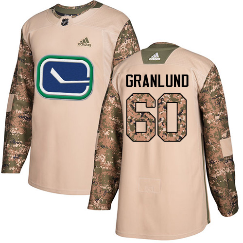 Adidas Vancouver Canucks #60 Markus Granlund Camo Authentic 2017 Veterans Day Stitched Jersey Men's