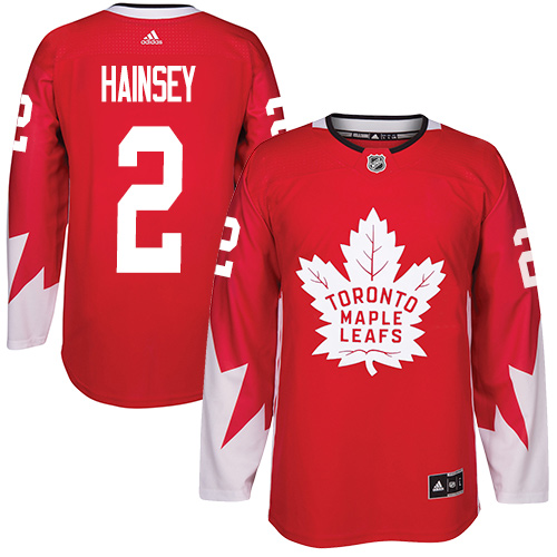 Adidas Maple Toronto Maple Leafs #2 Ron Hainsey Red Team Canada Authentic Stitched Jersey Men's