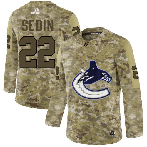 Adidas Vancouver Canucks #22 Daniel Sedin Camo Authentic Stitched Jersey Men's