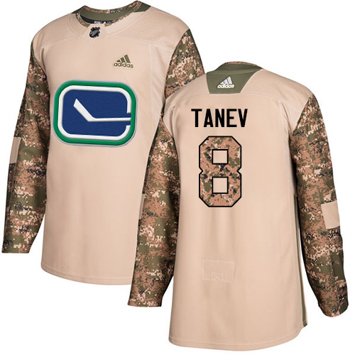 Adidas Vancouver Canucks #8 Christopher Tanev Camo Authentic 2017 Veterans Day Stitched Jersey Men's