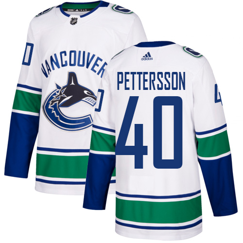 Adidas Vancouver Canucks #40 Elias Pettersson White Road Authentic Stitched Jersey Men's