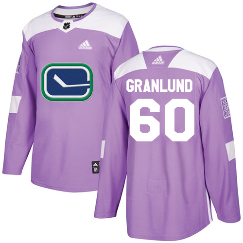 Adidas Vancouver Canucks #60 Markus Granlund Purple Authentic Fights Cancer Stitched Jersey Men's