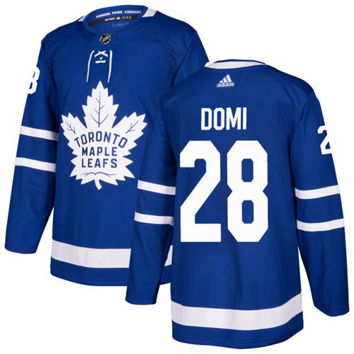 Adidas Maple Toronto Maple Leafs #28 Tie Domi Blue Home Authentic Stitched Jersey Men's