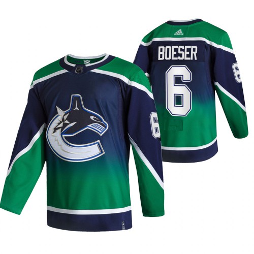 Vancouver Vancouver Canucks #6 Brock Boeser Green Men's Adidas 2020-21 Reverse Retro Alternate Jersey Men's