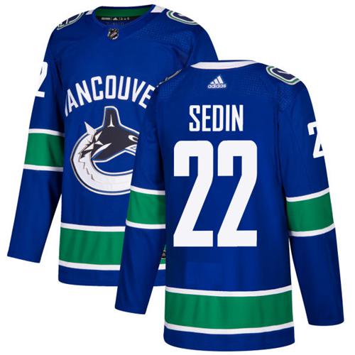 Adidas Vancouver Canucks #22 Daniel Sedin Blue Home Authentic Stitched Jersey Men's