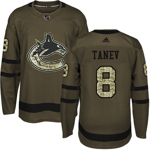 Adidas Vancouver Canucks #8 Christopher Tanev Green Salute to Service Stitched Jersey Men's