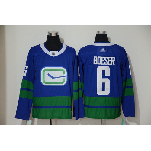 Adidas Vancouver Canucks #6 Brock Boeser Blue Alternate Authentic Stitched Jersey Men's