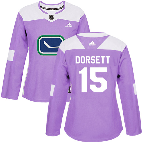 Adidas Vancouver Canucks #15 Derek Dorsett Purple Authentic Fights Cancer Women's Stitched Jersey Womens