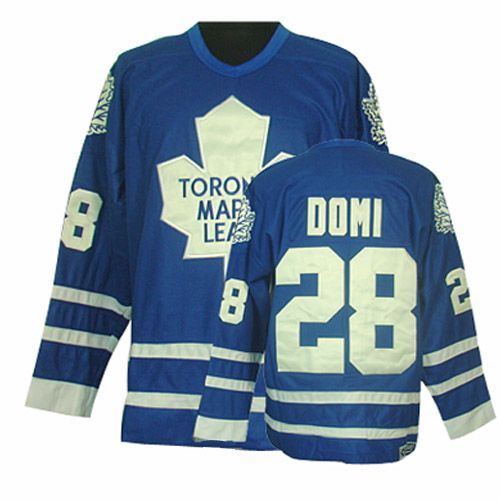 Maple Toronto Maple Leafs #28 Tie Domi Blue CCM Throwback Stitched Jersey Men's