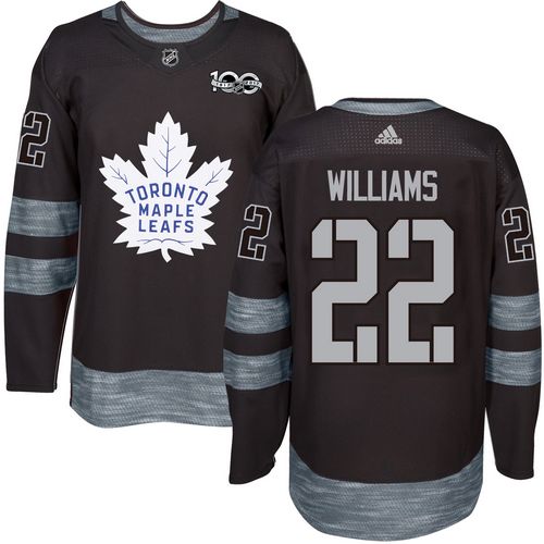 Adidas Maple Toronto Maple Leafs #22 Tiger Williams Black 1917-2017 100th Anniversary Stitched Jersey Men's
