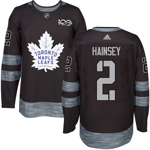 Adidas Maple Toronto Maple Leafs #2 Ron Hainsey Black 1917-2017 100th Anniversary Stitched Jersey Men's