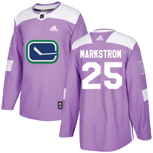 Adidas Vancouver Canucks #25 Jacob Markstrom Purple Authentic Fights Cancer Youth Stitched Jersey Youth