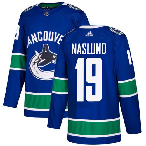 Adidas Vancouver Canucks #19 Markus Naslund Blue Home Authentic Stitched Jersey Men's
