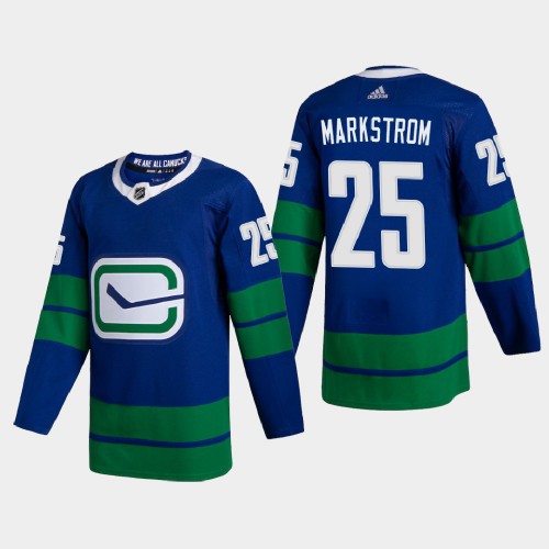 Vancouver Vancouver Canucks #25 Jacob Markstrom Men's Adidas 2020-21 Authentic Player Alternate Stitched Jersey Blue Men's