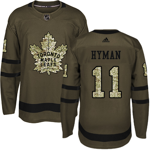 Adidas Maple Toronto Maple Leafs #11 Zach Hyman Green Salute to Service Stitched Jersey Men's